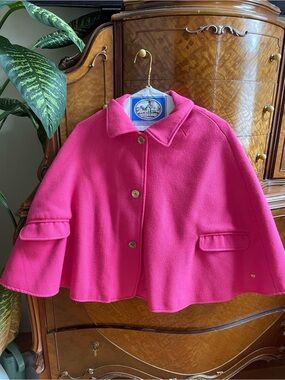 Juicy Couture Pink Wool Blend Cape Jacket